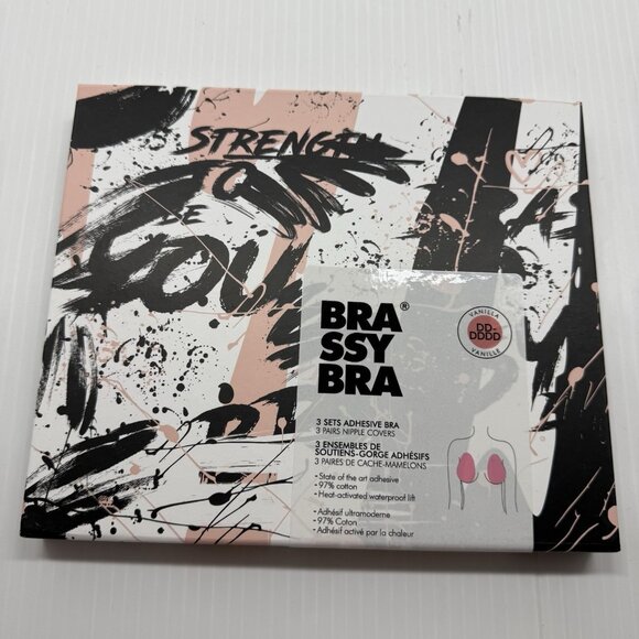 BrassyBra Adhesive Bra Lift Tape DD-DDDD Vanilla 3 Sets + Nipple Covers Waterpro - Picture 2 of 6